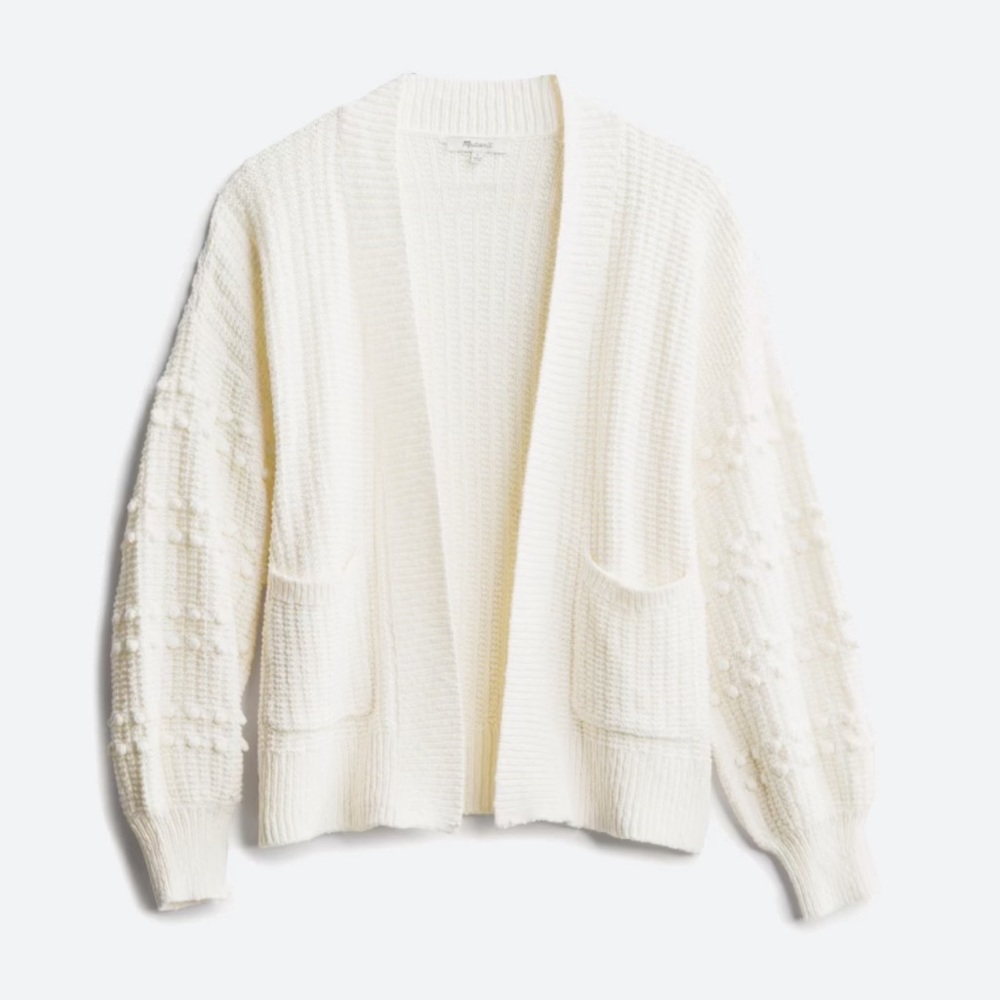 Off-white Madewell Open Cardigan with Blouson Sleeves — Large